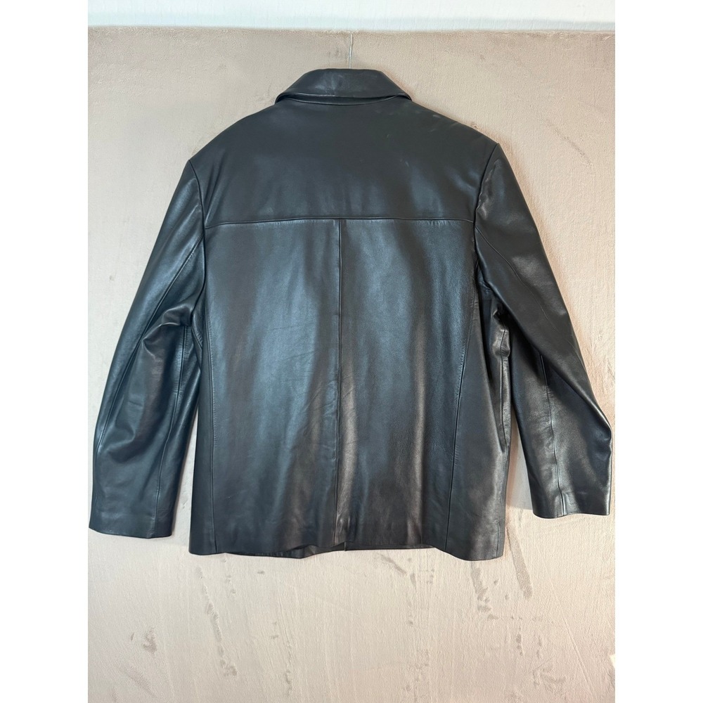 Gianna Lorenzi Italy Leather Jacket Mens XXL Black Lambskin Coat Zip-Out Lining - Picture 9 of 15